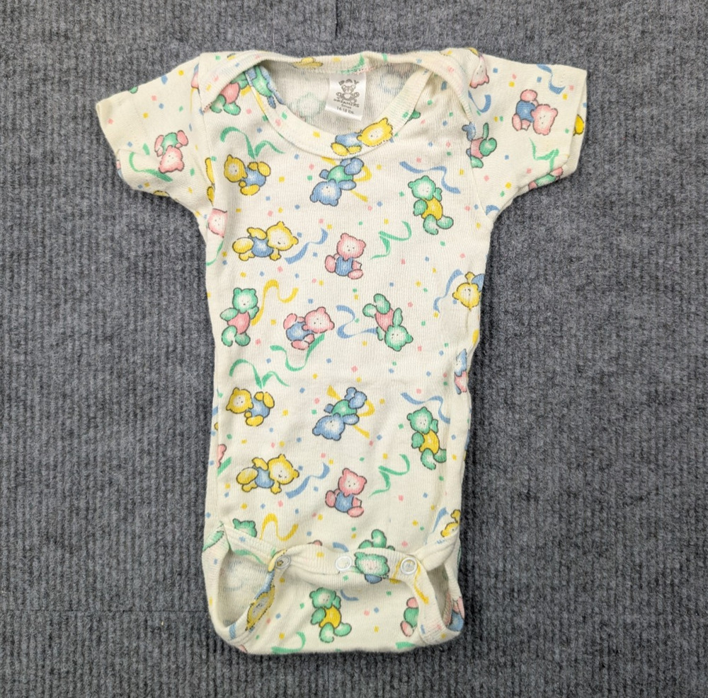Vintage Dreamers One Piece Baby Small 14-18 lbs Bear All Over Graphic Cotton